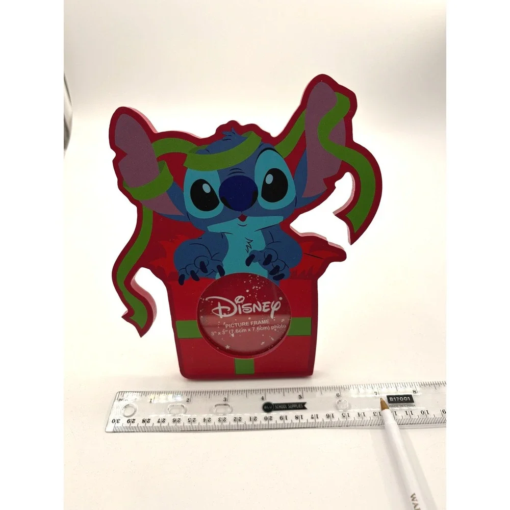 Disney Stitch Picture Frame Red Holiday Wood Resin Christmas Lilo‎ Stitch Decor